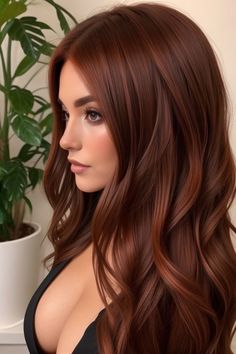 Chocolate Copper Hair Formula, Red Copper Brown Hair, Copper Chocolate Hair, Copper Chocolate Brown Hair, Chocolate Copper Hair With Highlights, Red Tones Hair Color, Copper Mahogany Hair Color, New Hair Color Ideas For Brunettes, Chocolate Brown Red Hair