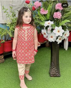 Eid Dress For Girls Kids, Kids Eid Dress, Eid Collection 2024, Kids Shalwar Kameez Design, Kids Lawn Dress Design, Baby Girl Frock Designs, Lawn Frock, Summer Dress Design