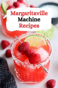 margarita machine recipe with raspberries and lime