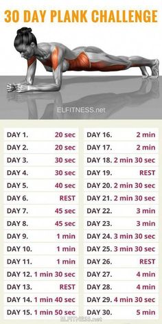 the 30 day plank challenge is shown with an image of a woman doing push ups