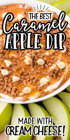 the best caramel apple dip made with cream cheese