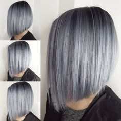 Blond Cenușiu, Grey Hair Wig, Grey Wig, Silver Hair Color, Silver Grey Hair, Gray Hair Highlights, Pinterest Hair, Grey Hair Color, Hair Color And Cut