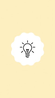 the light bulb is drawn in black and white on a pale yellow background with a small cloud around it