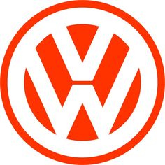 the vw logo is shown in an orange and white circle on a white background