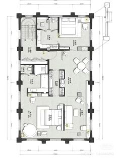 the floor plan for a two bedroom apartment with an attached kitchen and living room area