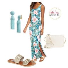 What To Wear On a Cruise - Floral maxi dress | Fabulous After 40 Hawaiian Cruises, Flowy Wide Leg Pants, Trendy Plus Size Fashion, Moda Chic