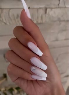 Ballerina White Nails, Balerin Nails, White Ballerina Nails, French Nails Ballerina, Ballerina Nails Designs, Ombre Gel Nails, Elegant Touch Nails, Sassy Nails, Grunge Nails