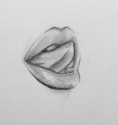 a pencil drawing of a mouth