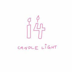 a pink candle with the words candle light written in white ink on a white background