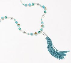 Smooth, faceted beads and a tassel pendant -- the stunning combination results in this long necklace that only enhances your look. From Denim & Co.® Fashions. Faceted Bead, Long Necklace, Tassel Necklace, Tassels, Jewelry Necklaces, Beads, Pendant