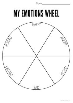 the wheel of emotions for kids to color