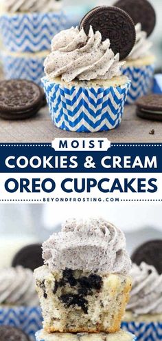 Cookies and Cream Oreo Cupcakes, cupcakes, easy oreo dessert ideas Oreo Cookie Cupcakes, Oreo Cupcake Recipe, Cookies And Cream Cupcakes, Cupcakes Oreo, Homemade Cupcake Recipes, Cookies And Cream Frosting, Cookie And Cream Cupcakes, Cupcake Recipes From Scratch, Oreo Buttercream