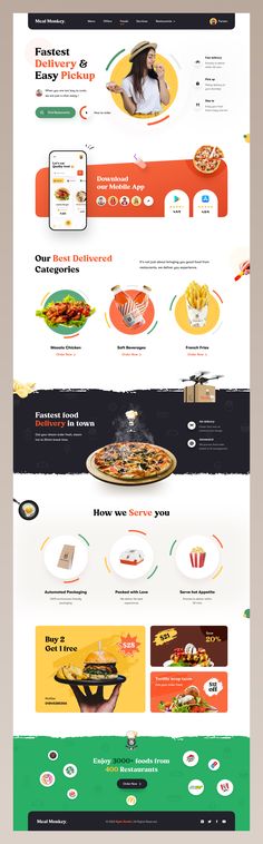 the website is designed to look like it has many different menus and food items on it