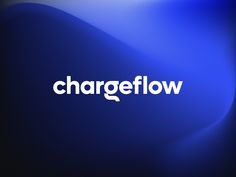 the word chargeflow is written in white on a blue background