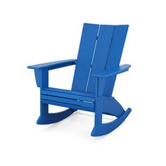 a blue rocking chair on a white background