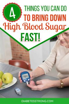 Everyone with diabetes is bound to experience high blood sugars sometimes. Here are four things you can do to bring a high blood sugar level down quickly. Sugar Control Tips, Healthy Snack Choices, Blood Sugar Log, Healthy Snack Alternatives, Low Glycemic Foods, High Blood Sugar Levels