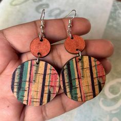 Wood Bohemian Colorful Earrings New Bohemian Multicolor Wooden Bead Earrings, Multicolor Wooden Beaded Earrings, Bohemian Brown Hand Painted Earrings, Bohemian Hand Painted Brown Earrings, Multicolor Hand-strung Bohemian Earrings, Boho Jewelry Diy, Wood Dangle Earrings, Enamel Stud Earrings, Stone Dangle Earrings