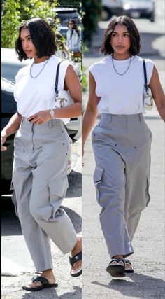 Fashion Cargo Pants, Cargo Pants Outfits, Lori Harvey, Short Sassy Hair, Outfit Streetwear, Sassy Hair, Streetwear Aesthetic, Looks Black