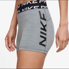 Brand New With Tags, Never Worn, No Flaws . Women’s Nike Pro Spandex Shorts, Perfect For Training, Logo On The Side.Newer Design. Size: Large Inseam: 3” Tight Fit Ask Any Questions You May Have. I Ship Same Day Or Next Day. Weekend Sales Will Ship Monday. Nike Gray Activewear With Built-in Shorts, Nike Sports Shorts In Gray, Nike Gray Sports Shorts, Gray Compression Bottoms With Built-in Shorts, Nike Gray Athletic Shorts For Athleisure, Nike Gray Athleisure Athletic Shorts, Gray Fitted Short-length Activewear, Nike Fitted Athletic Shorts With Go-dry, Fitted Nike Athletic Shorts With Go-dry