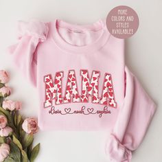 Are you looking for personalized momgift? We got you! Celebrate motherhood in the most heartfelt way with this customized MAMA sweatshirt featuring your children's names below the design. With its charming heart accents and soft, cozy fit, this cute mom sweater is the perfect gift for moms on Valentine's Day, Mother's Day, or any special occasion. Whether for a new mama, an expecting mom, or as a thoughtful mom gift from kids, this mama crewneck is a beautiful keepsake that she'll cherish forever. Designed with love and personalization in mind, this Mama Valentine Sweatshirt is ideal as a custom Mother's Day gift, a mama keepsake, or a trendy valentine sweatshirt. Add a personal touch to her wardrobe with this custom mom sweatshirt, celebrating the names she holds closest to her heart. ✅ A Thoughtful Mom Gifts, Mama Crewneck, Mama Sweater, Mama Hoodie, Valentine Sweatshirt, Mom Sweater, New Mama, Kids Names, Mama Sweatshirt