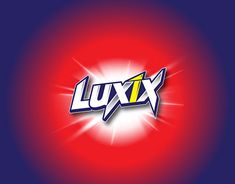 the logo for lynx is shown on a blue and red background with lightening around it