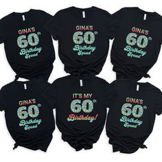 Please note that I will be on vacation from 10/4/2024 - 10/12/2024.  All orders placed during this time will be delayed an additional 8 days tin addition to the stated processing and shipping times quoted. Get your comfortable, stylish Customized matching 60th Beachy, Tropical Birthday Crew squad group shirt, T-shirt, tshirt here.  Perfect for a girls weekend, getaway, or trip.  Wear your 60th group themed soft Personalized crewneck shirts or give as a gift and help the birthday honoree celebrat Birthday Party Shirts, Girls Weekend Getaway, Tropical Birthday, 1 Birthday, Beach Birthday, Squad Shirt, 60th Birthday Party, Birthday Party Shirt, Group Shirts