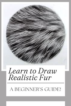 the front cover of learn to draw realistic fur, with text overlaying it