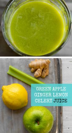 green apple, ginger lemon and celery juice