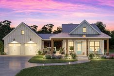 this is an artist's rendering of the farmhouse style house plans that are available for purchase