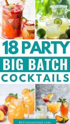 Celebrate Labor Day with these delicious Big Batch Cocktails! Featuring party cocktails big batch recipes like margaritas, spiked lemonade, and vodka punch, these drinks are perfect for any holiday gathering. Make ahead and serve these large party drinks to keep everyone cool and refreshed. Ideal for summer drinks, big batch Labor Day drinks, and any outdoor celebration. Save this pin and make your Labor Day party a hit with these festive big batch cocktails! Large Party Drinks, Party Cocktails Big Batch, Batch Cocktail Recipes, Fall Cocktails Easy, Big Batch Cocktails, Apple Punch, Batch Cocktail Recipe, Pineapple Cocktail, Cranberry Vodka