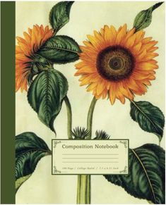 Composition Notebook: Sunflower Vintage Botanical Illustration| Vintage Composition Notebook College Ruled, 120 Pages, 7.5" x 9.25" Sunflower Vintage, Blooming Sunflower, Vintage Botanical Illustration, Floral Aesthetic