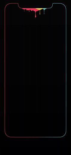 the back side of a black square with dripping paint on it, against a black background