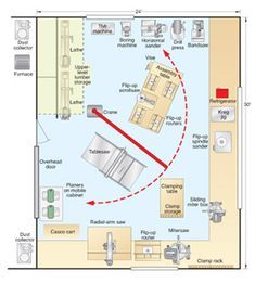 the floor plan for an office building with two floors and several different areas in it