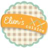 an orange and white checkered label that says ellen's cutting