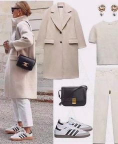 Chic Travel Outfit, Looks Adidas, Adidas Samba Outfit, Look Boho Chic, Samba Outfit, Look Adidas, White Outfit