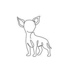 an outline drawing of a chihuahua dog