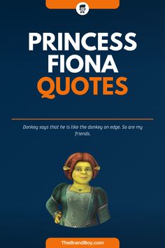 the princess froma quote is shown in orange and blue