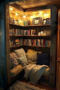 (19) Facebook Book Nook Closet, Reading Nook Closet, Colored Books, Library Rooms, Gothic Cottage, Reading Nook Ideas, Cozy Home Library, Attic Makeover, Home Library Rooms