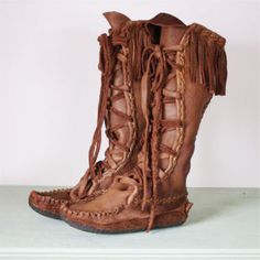 Indian Boots, Fringe Moccasin Boots, Fringe Moccasins, Moccasin Pattern, Vintage Fringe, Boho Boots