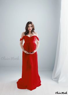 Olivia Mark - Pregnancy Maternity Portrait Maxi Dress - Maternity Front Open Floor-Length Gown Fitted Red Maternity Dress For Wedding, Red Maxi Maternity Dress, Red Floor-length Maternity Dress, Fitted Red Maternity Dress, Maternity Evening Gowns, Maternity Evening, Sleeveless Skirt, Dress Maternity, Maternity Portraits