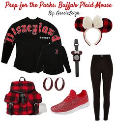 Prep for the Parks: Buffalo Plaid Mouse outfit ideas | Prep for the Parks: Buffalo Plaid Mouse Disney Christmas Outfits, Mouse Outfit, Disneyland Outfits, Disney Bounding, Disney Inspired Outfits