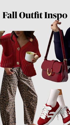 Fall outfit Inspo!!! #fallfashion #outfitinspo #fall #cheetah #red Cheetah Fall Outfits, Cheetah Print Clothes, Cheetah Outfit, Panthers Outfit, Maximalist Outfit, Cheetah Clothes, Cheetah Pants, Ideal Wardrobe, Red Outfit