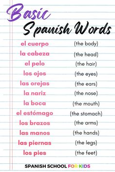 spanish words that are used to describe the language