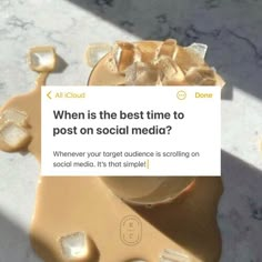 a social media post with the caption'when is the best time to post on social media? '