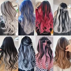 Inai Pengantin, Korean Hair Color, Hair Color Underneath, Peekaboo Hair, Cute Hair Colors, Hair Inspiration Long, Hair Color Streaks, Types Of Hair, Dyed Hair Inspiration