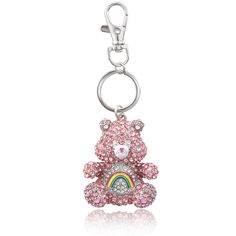 Carry a piece of happiness with you wherever you go with the Care Bears Pave Cheer Bear Keychain. This sparkling accessory features Cheer Bear adorned with dazzling pave crystals, adding a touch of magic and cheer to your keys or bag. Perfect for Care Bears fans of all ages, this keychain is both a stylish and functional accessory. Target Key Chains, Kawaii Keychains For Backpacks, Hannah Montana Keychain, Bedazzled Keychain, Cheer Keychain, Cheer Bear, Hello Kitty Keychain, Keychain Ideas, Backpack Accessories