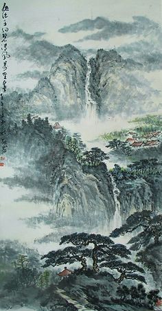 Chinese Art Painting, Japanese Art Prints, Chinese Landscape, Landscape Art Painting, Japanese Painting