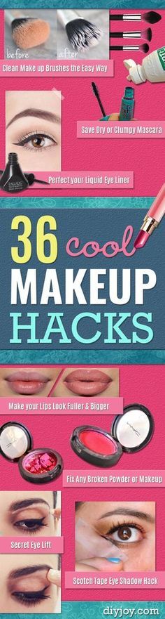 Cool DIY Makeup Hacks for Quick and Easy Beauty Ideas - How To Fix Broken Makeup, Tips and Tricks for Mascara and Eye Liner, Lipstick and Foundation Tutorials - Fast Do It Yourself Beauty Projects for Women Fix Broken Makeup, Foundation Tutorials, Broken Makeup, Makeup Tips And Tricks, Eyeliner Hacks, Makeup Secret, Quick Makeup, Makeup Tricks, Makeup Hacks