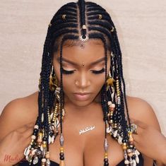 Cleopatra Braids Black Women, Women's Cornrow Hairstyles, Cornrow Ideas For Black Women, Cornrow Ideas Natural Hair, Unique Braids For Black Women, African Hairstyles For Women, Fulani Braids Hairstyles, Braids And Beads, Protective Hairstyles For Natural Hair