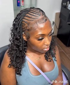 Small Lemonade Braids With Curls, Knee Length Lemonade Braids, Half Lemonade Braids Half Box Braids, Lemondae Braids, Beyonce Lemonade Braids, Bday Hairstyles, Half Braids, Classy Hair, College Hairstyles